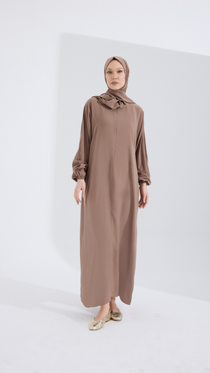 Medine ipeği sade CAMEL abaya