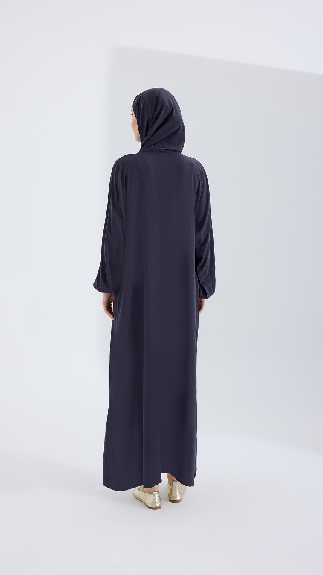 Medine ipeği sade MOR GRİ abaya